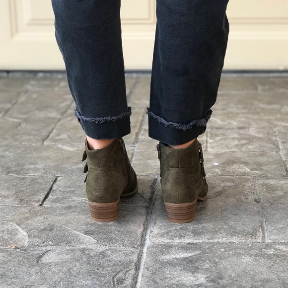 NIB Military Olive Multiple Buckle Ankle Bootie - Picture 4 of 7